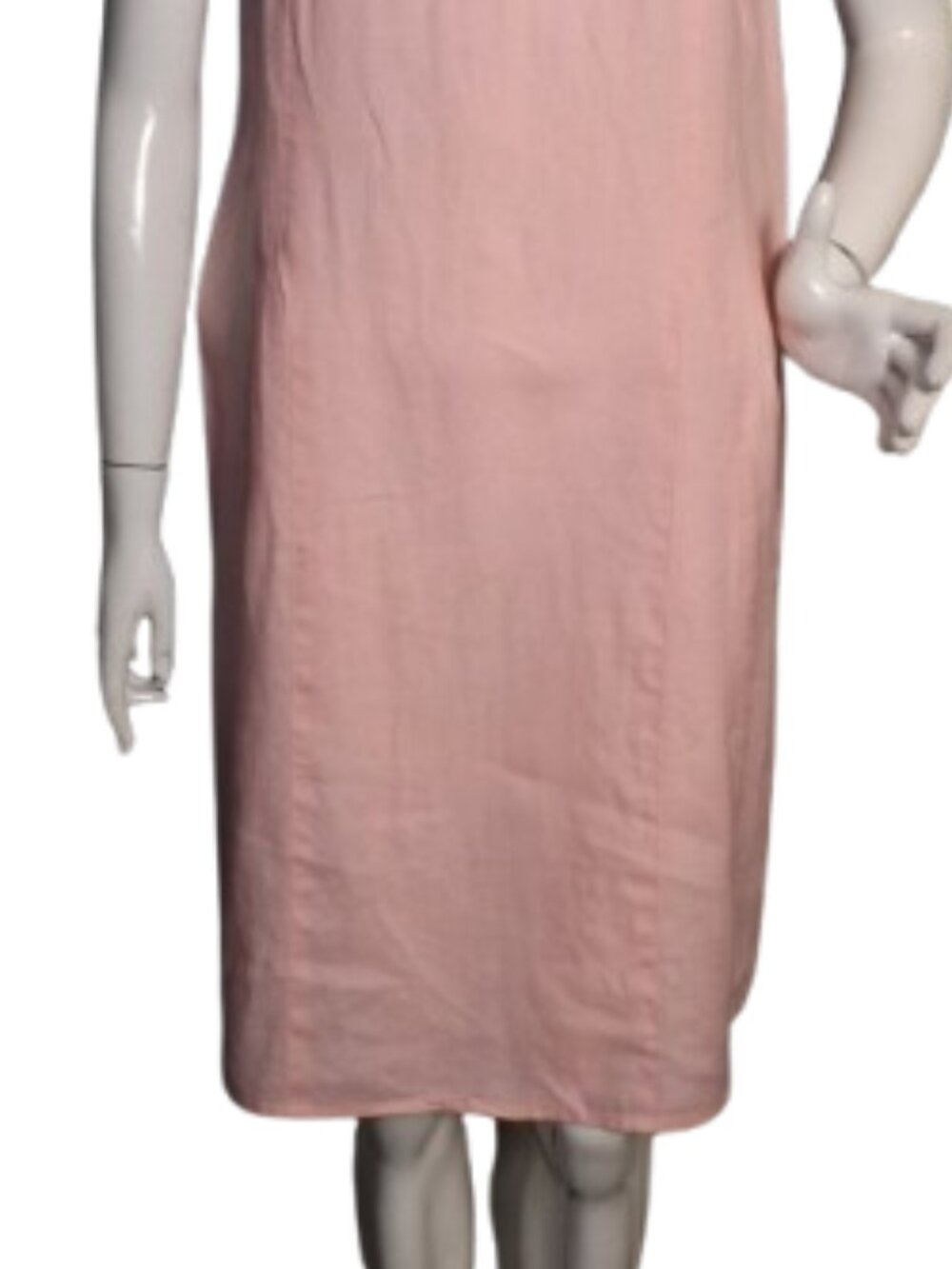 J.JILL Linen Dress, M, Pink Shift, Sleeveless, V-neck, Knee length - Picture 6 of 12